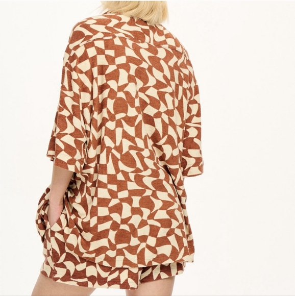 Lucy & Yak Santiago Shirt ORGANIC COTTON TOWELLING - Amara Grid - Picture 6 of 12